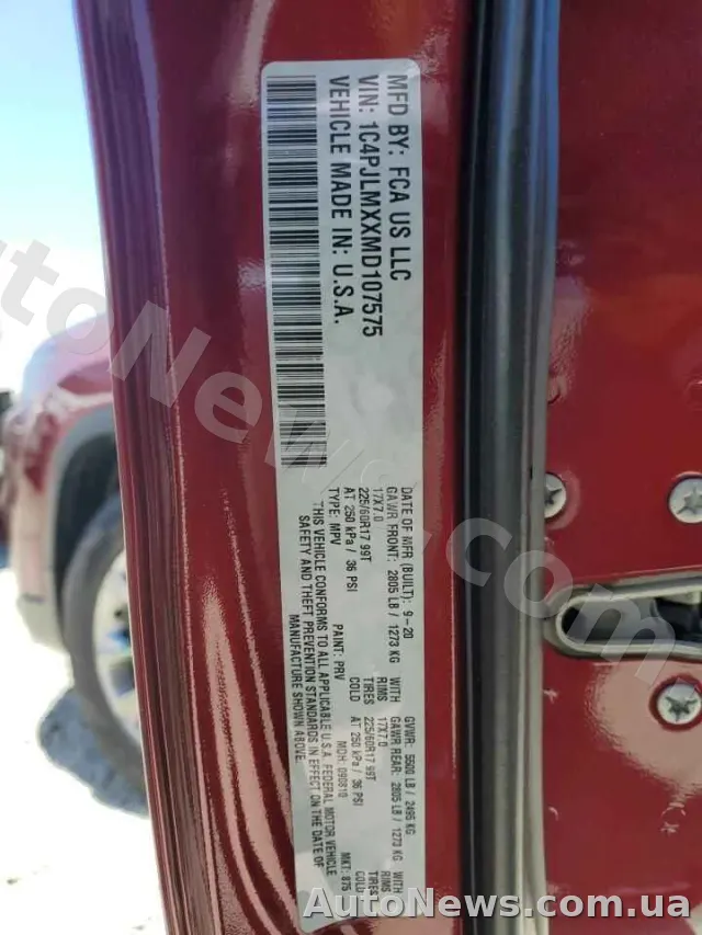 2020 Jeep Grand Cher, VIN 1C4PJLMXXMD107575, plate АІ9974ТН — photo 14 (copart)