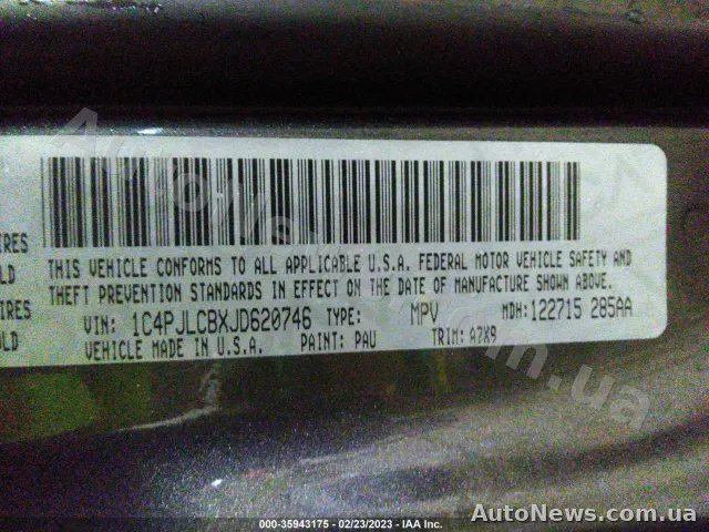 2017 Jeep Cherokee, VIN 1C4PJLCBXJD620746, nr rej. АТ9091ІВ — zdjęcie 9 (iaai)