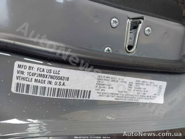 2022 Jeep Cherokee, VIN 1C4PJMBX7ND556318, nr rej. АТ6868ЕР — zdjęcie 9 (iaai)
