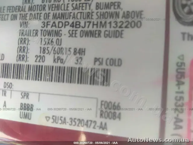 2017 Ford Fiesta, VIN 3FADP4BJ7HM132200, nr rej. КА1784ЕК — zdjęcie 9 (iaai)