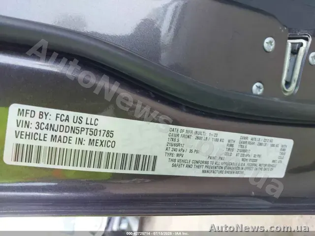 2023 Jeep Compass, VIN 3C4NJDDN5PT501785 — zdjęcie 27 (iaai)