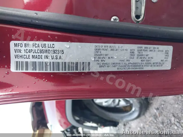 2021 Jeep Cherokee — фото 9 (iaai)