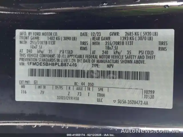 2023 Ford Bronco, VIN 1FMDE5BH8PLB87446 — photo 9 (iaai)