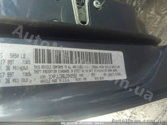 2019 Jeep Cherokee, VIN 1C4PJLCB8LD542552, nr rej. КІ0242АВ — zdjęcie 9 (iaai)