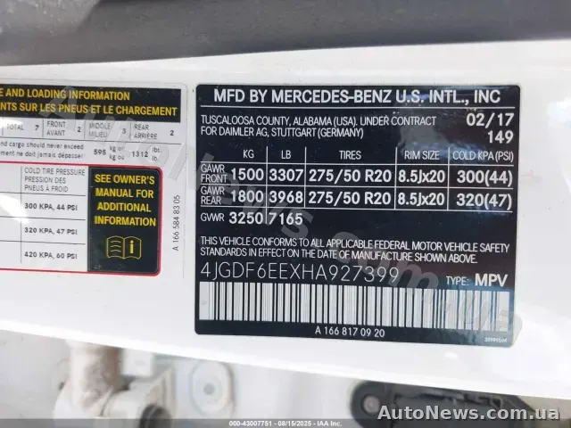 2017 Mercedes-Benz GLS 450, VIN 4JGDF6EEXHA927399 — фото 41 (iaai)