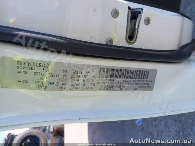 2018 Jeep Cherokee, VIN 1C4PJLLB8KD204115, госномер ВС3923ХЕ — фото 9 (iaai)