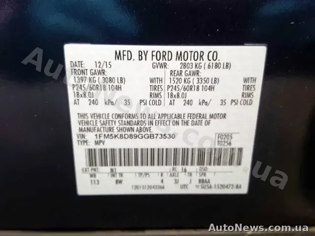 2015 Ford Explorer, VIN 1FM5K8D89GGB73530, plate КА5860ЕС — photo 20 (copart)