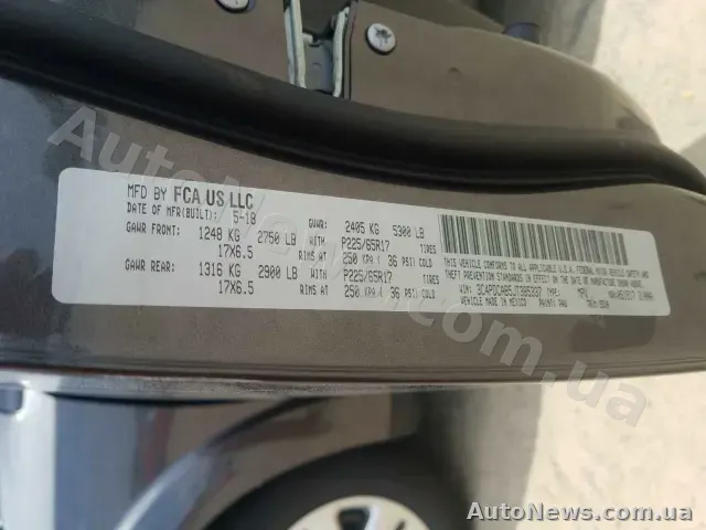 2018 Dodge Journey, VIN 3C4PDCAB5JT385337, plate АН0755ОО — photo 10 (copart)