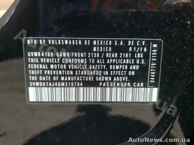 2016 Volkswagen Jetta, VIN 3VWD67AJ4GM316764, nr rej. КА4605ОО — zdjęcie 10 (copart)