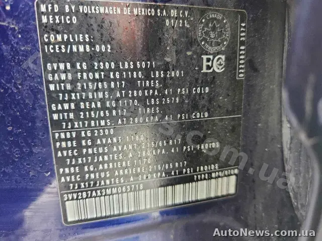 2021 Volkswagen Tiguan, VIN 3VV2B7AX3MM063718 — фото 12 (copart)