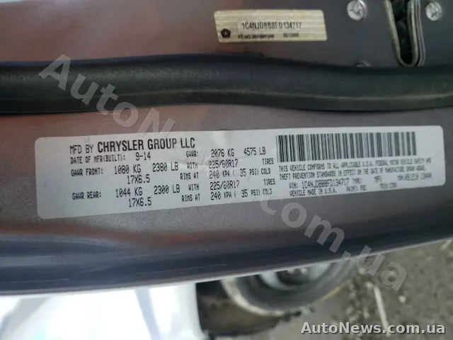 2014 Jeep Compass, VIN 1C4NJDBB8FD134717, держномер АА1179КС — фото 10 (copart)
