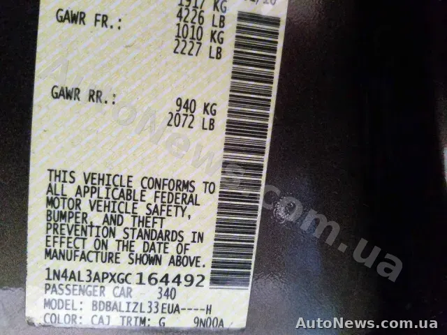2016 Nissan Altima, VIN 1N4AL3APXGC164492, nr rej. АХ4934КК — zdjęcie 20 (copart)