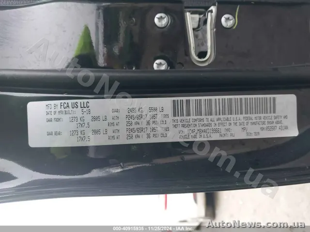 2018 Jeep Cherokee, VIN 1C4PJMBX4KD199661, nr rej. АХ7070ІО — zdjęcie 9 (iaai)