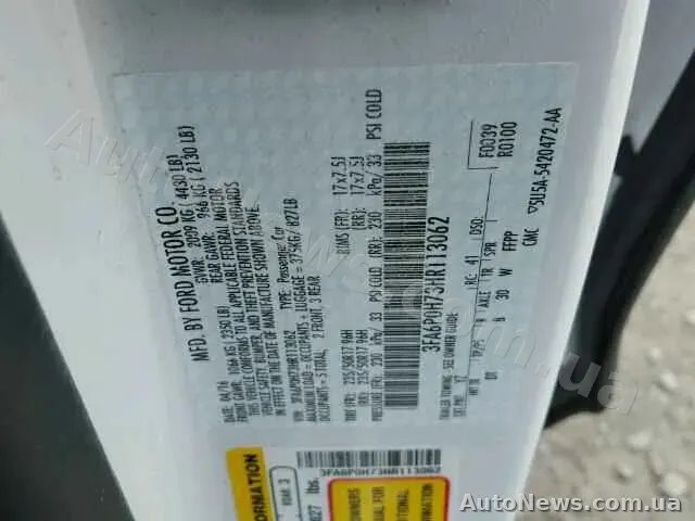 2017 Ford Fusion, VIN 3FA6P0H73HR113062 — фото 10 (copart)