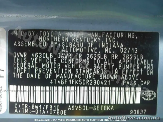 2013 Toyota Camry, VIN 4T4BF1FK5DR290421, plate АТ9136НР — photo 19 (iaai)