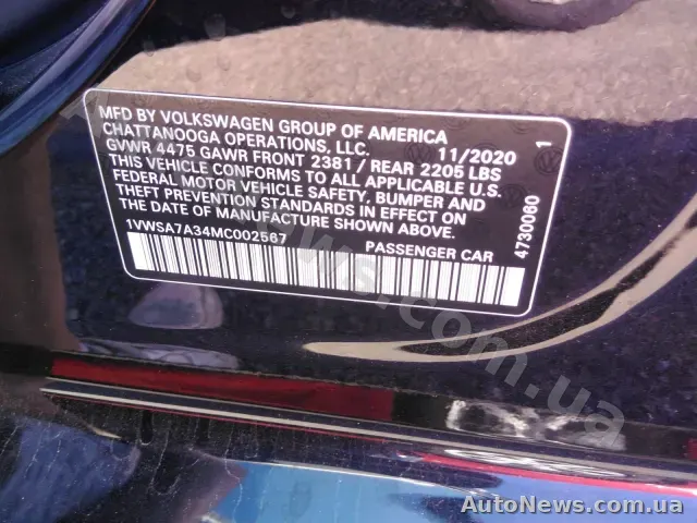 2021 Volkswagen Passat, VIN 1VWSA7A34MC002567 — фото 6 (manheim)