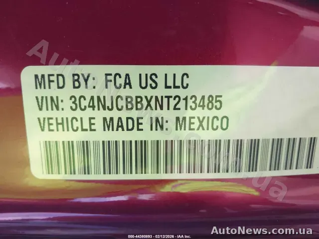 2022 Jeep Compass, VIN 3C4NJCBBXNT213485 — zdjęcie 27 (iaai)