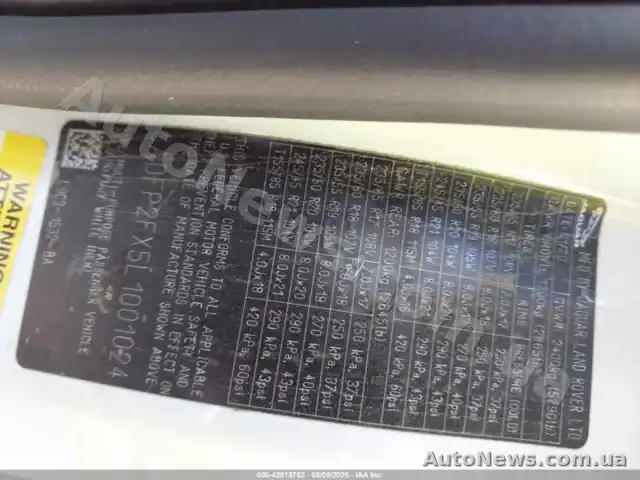 2020 Jaguar E-Pace, VIN SADFP2FX5L1001024 — zdjęcie 9 (iaai)