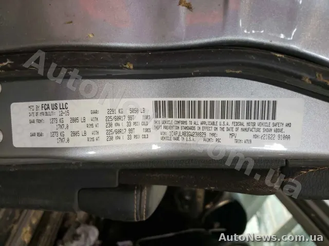 2015 Jeep Cherokee, VIN 1C4PJLAB3GW230829, nr rej. КІ8600АВ — zdjęcie 10 (copart)