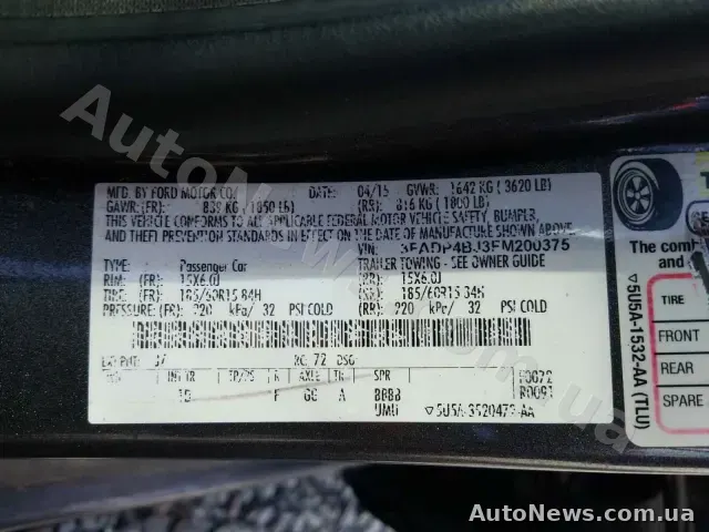 2015 Ford Fiesta, VIN 3FADP4BJ3FM200375, plate АМ0745ЕТ — photo 20 (copart)