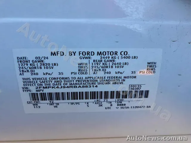 2024 Ford Edge, VIN 2FMPK4J94RBA88314 — фото 13 (copart)