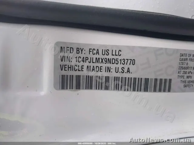 2022 Jeep Cherokee, VIN 1C4PJLMX9ND513770 — фото 9 (iaai)