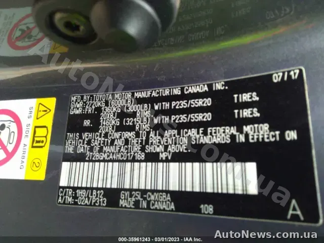 2017 Lexus RX, VIN 2T2BGMCA4HC017168, plate АЕ0014ЕА — photo 9 (iaai)