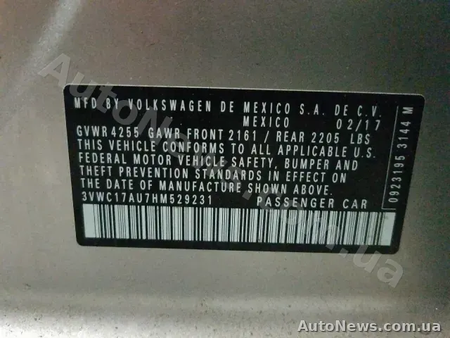2017 Volkswagen Golf, VIN 3VWC17AU7HM529231, госномер АІ4031МО — фото 10 (copart)