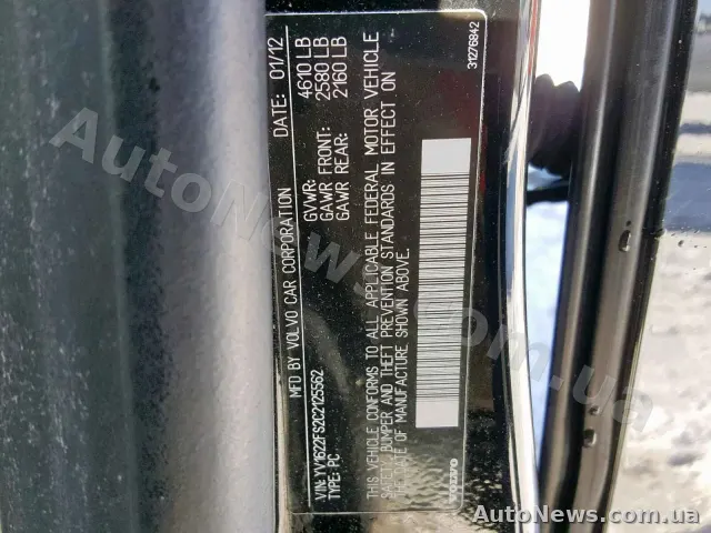 2012 Volvo S60 — фото 10 (copart)